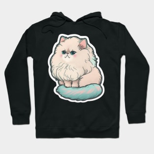 Elegant Persian Cat Sticker for Cat Lovers Hoodie